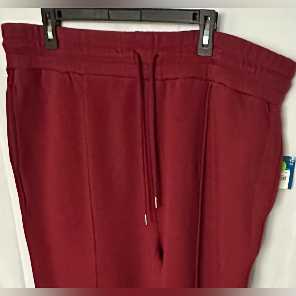 NWT Arizona Jean Co Women’s fleece wide leg lounge pants French Cabernet